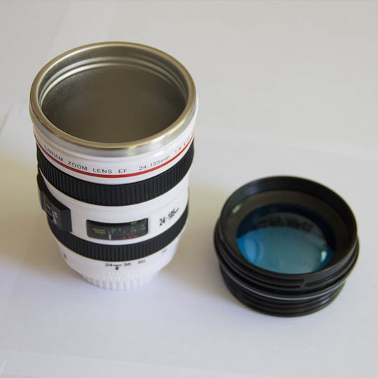 Camera Lens Inspired Insulated Coffee Mug