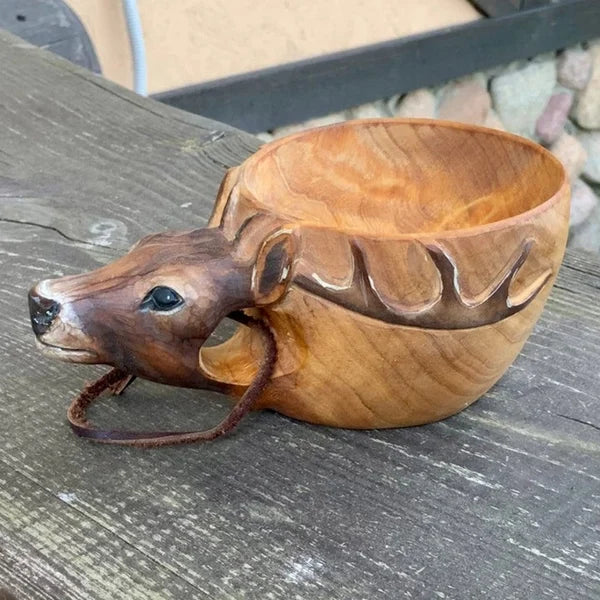 Wooden Cup - Handmade Animal Design - Adventurous Hydration