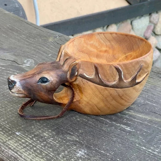 Wooden Cup - Handmade Animal Design - Adventurous Hydration
