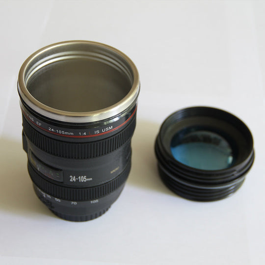 Camera Lens Inspired Insulated Coffee Mug