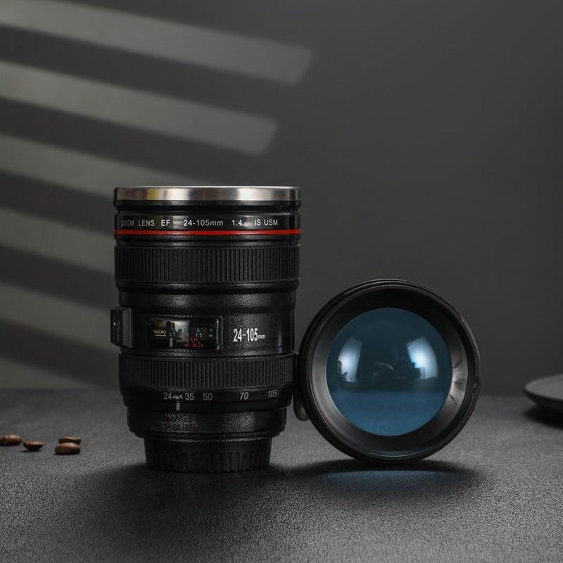Camera Lens Inspired Insulated Coffee Mug