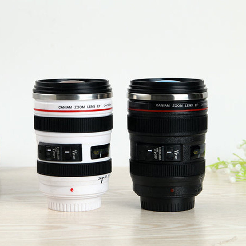 Camera Lens Inspired Insulated Coffee Mug