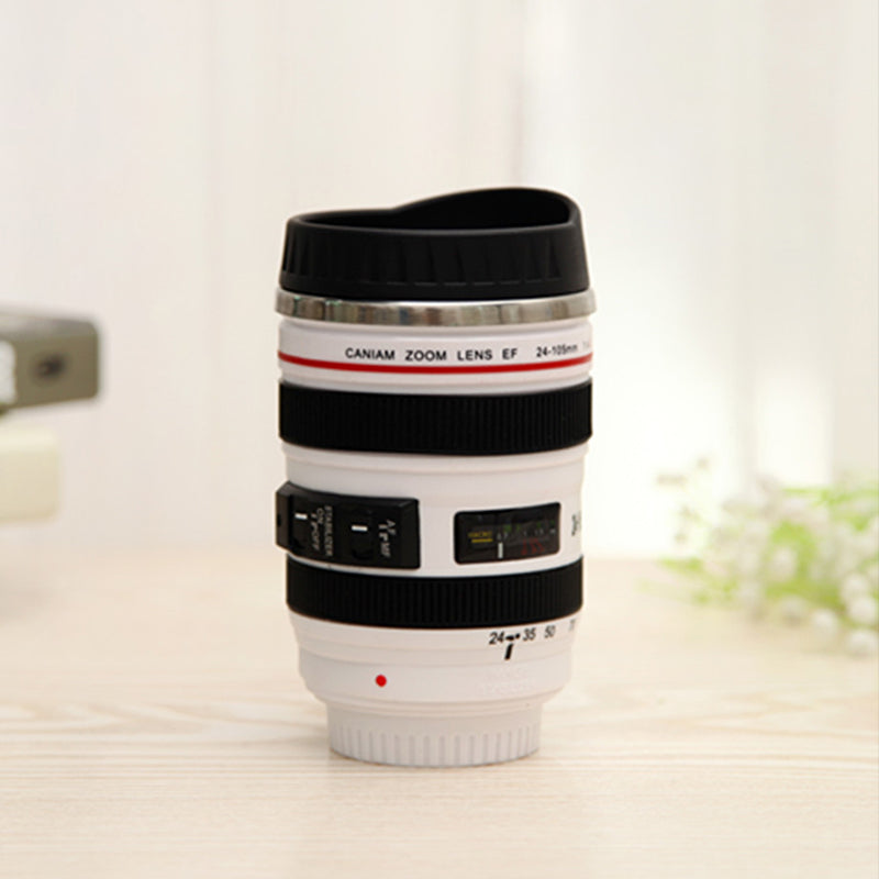 Camera Lens Inspired Insulated Coffee Mug