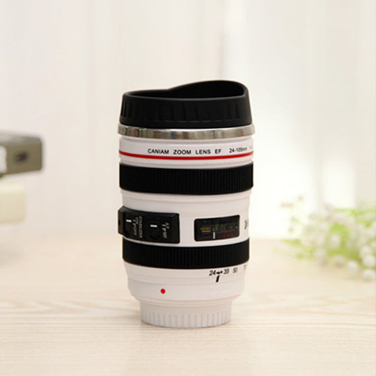 Camera Lens Inspired Insulated Coffee Mug