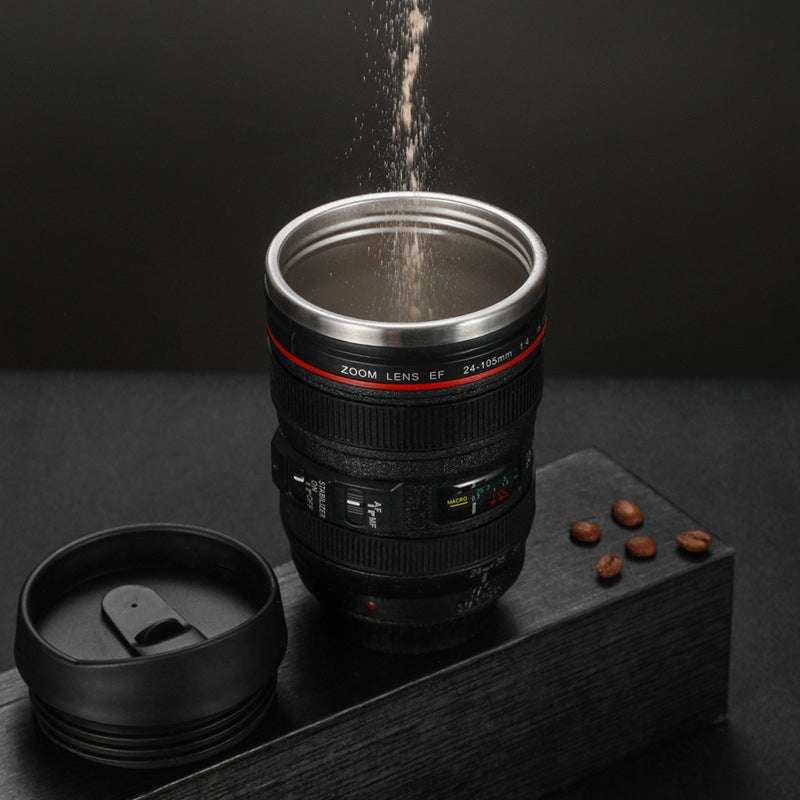 Camera Lens Inspired Insulated Coffee Mug