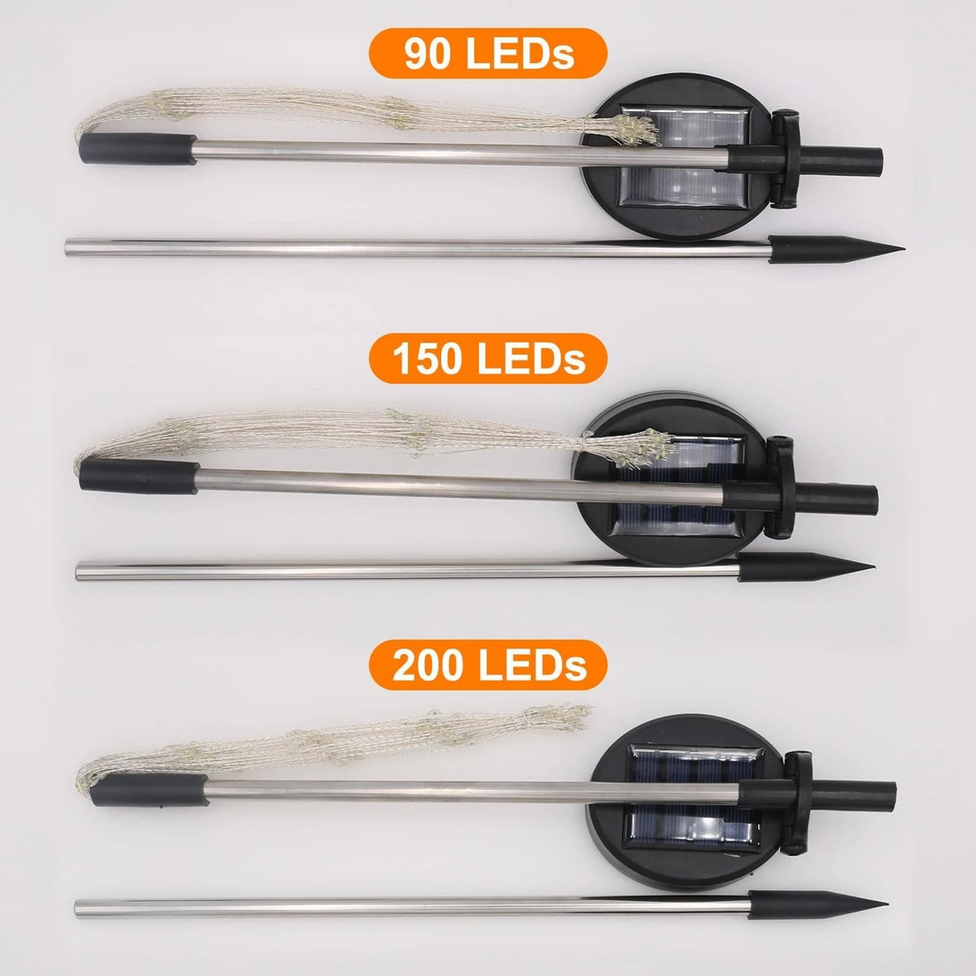 4 Piece Solar Firework Garden Lights - Weatherproof LED Decorative Lighting, Solar Energy for Garden and Patio