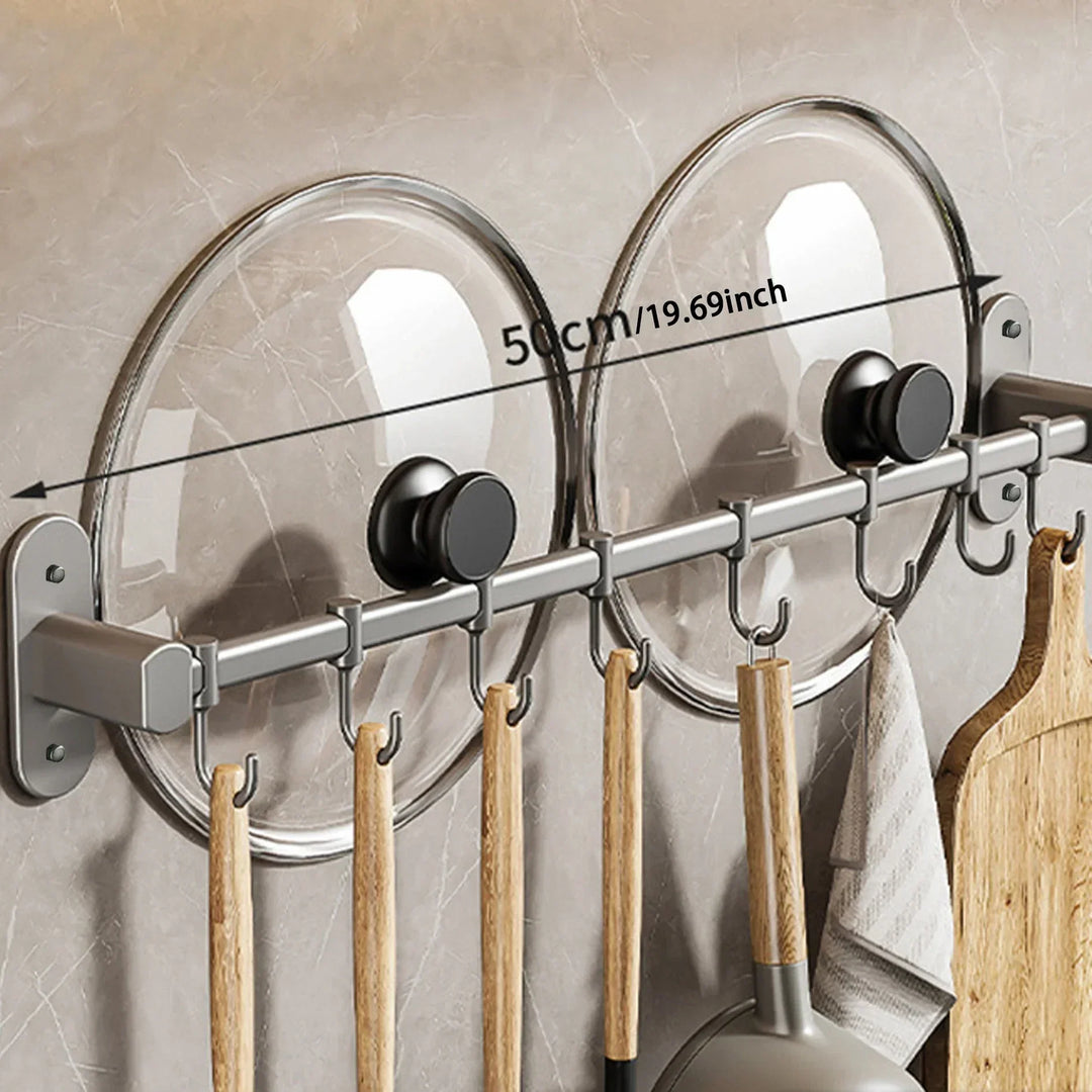 Wall-Mounted Storage Shelf for Kitchen Utensils – Versatile Organizer for Pan Lids and Spatulas