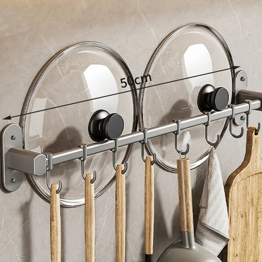 Wall-Mounted Storage Shelf for Kitchen Utensils – Versatile Organizer for Pan Lids and Spatulas