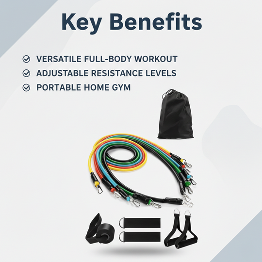 11-Piece Resistance Band Set for Home Workouts