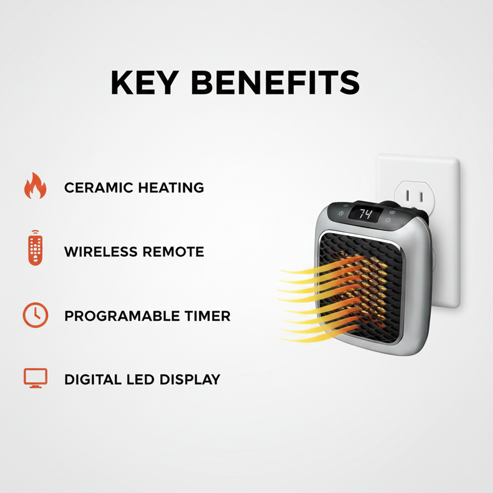 Mini Heater - Portable Electric - Wall Mounted