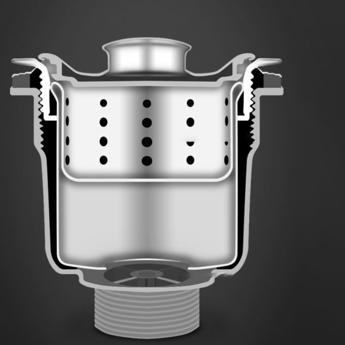 Round Stainless Steel Built-in Sink with Basket Strainer