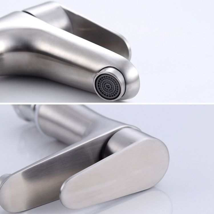 Modern Monochrome Centre Mount Low Arc Basin Tap Faucet for Bathroom