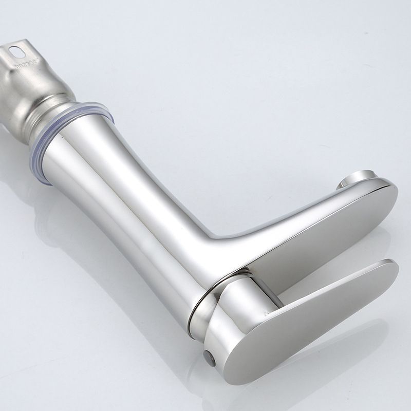 Modern Monochrome Centre Mount Low Arc Basin Tap Faucet for Bathroom
