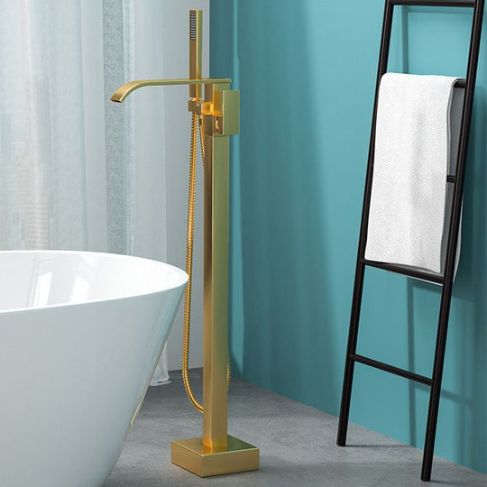 Modern Freestanding Bathtub Faucet - Copper Floor Mounted Design