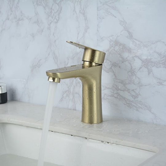 Modern Monochrome Centre Mount Low Arc Basin Tap Faucet for Bathroom