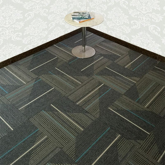 Dark Colour Level Loop Carpet Tile Non-Slip Self-Adhesive Indoor Office Carpet Tiles