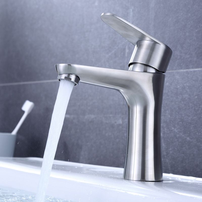Modern Monochrome Centre Mount Low Arc Basin Tap Faucet for Bathroom