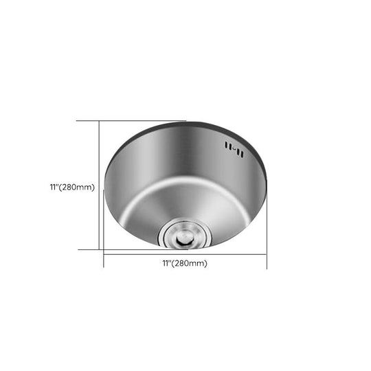 Round Stainless Steel Built-in Sink with Basket Strainer