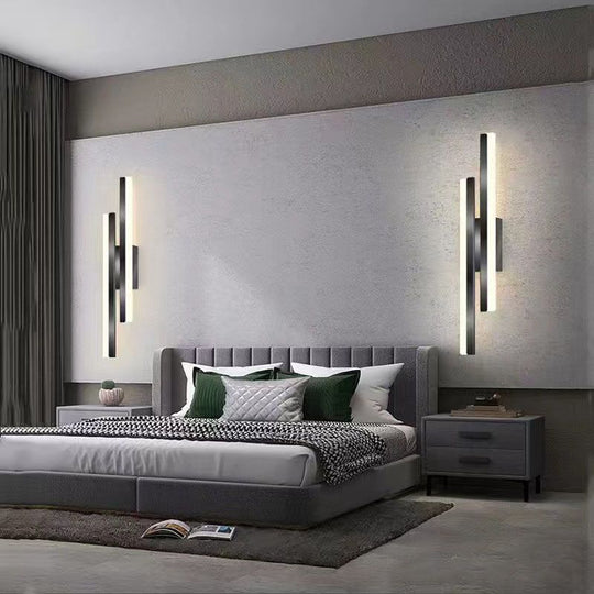 Modern LED Wall Light - Elegant Black/Gold Design for Living Room and Bedroom