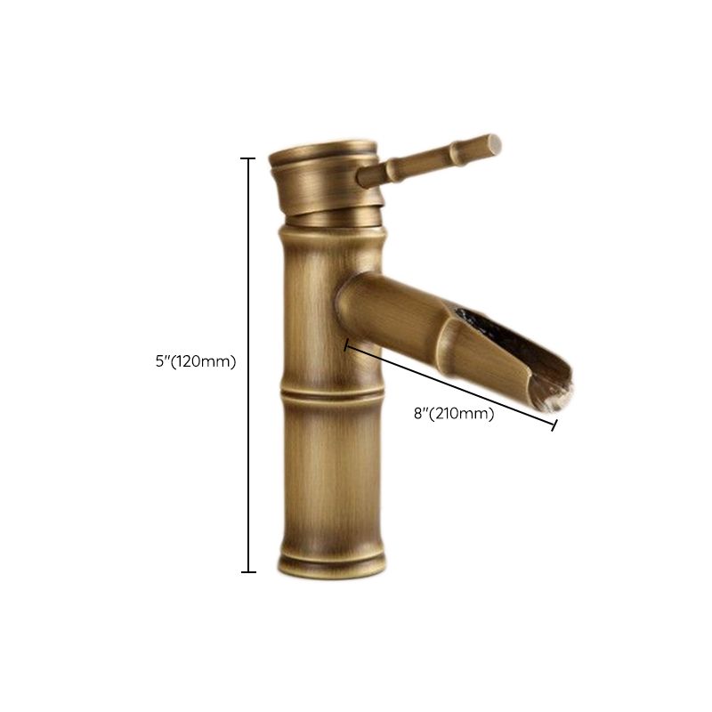 Farmhouse Brass Bathroom Faucet with Lever Handle - Single Hole Sink Faucet