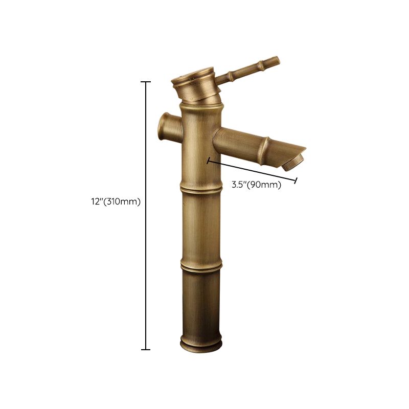 Farmhouse Brass Bathroom Faucet with Lever Handle - Single Hole Sink Faucet