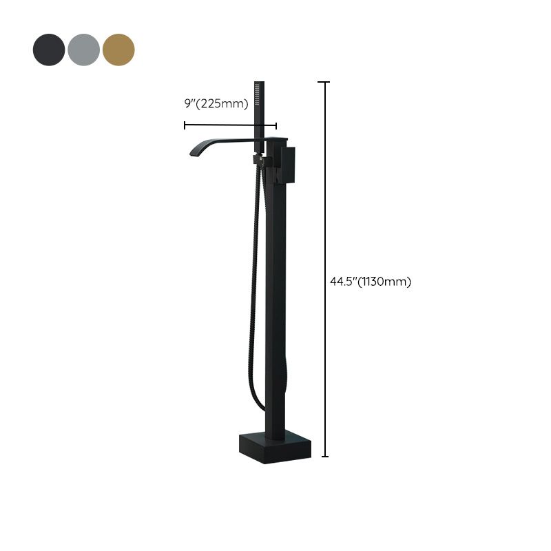 Modern Freestanding Bathtub Faucet - Copper Floor Mounted Design