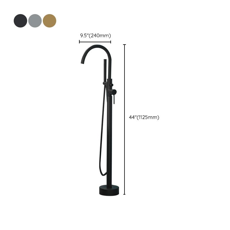 Modern Freestanding Bathtub Faucet - Copper Floor Mounted Design