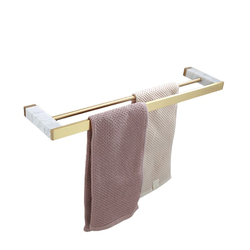 Polished Brass Bathroom Accessory Set with Marble Hardware