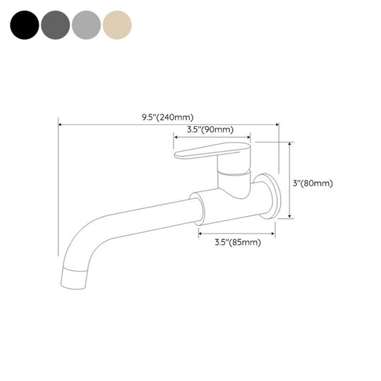 Modern Style Wall-Mounted Single Lever Mixer Tap for the Bathroom