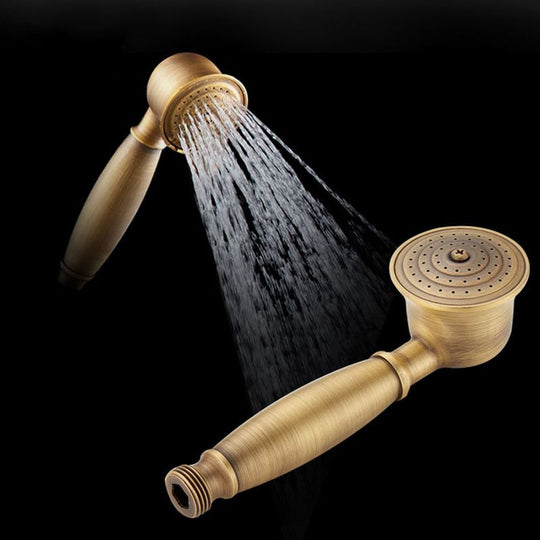 Traditional Handheld Shower Head with Hose - Polished Brass Wall Mounted Design