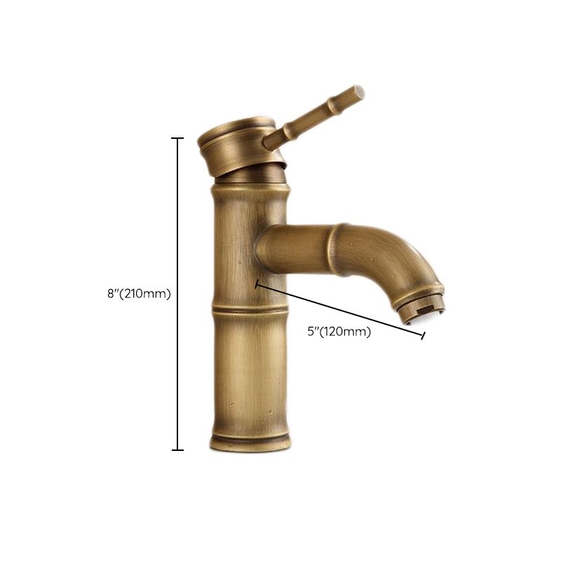 Farmhouse Brass Bathroom Faucet with Lever Handle - Single Hole Sink Faucet