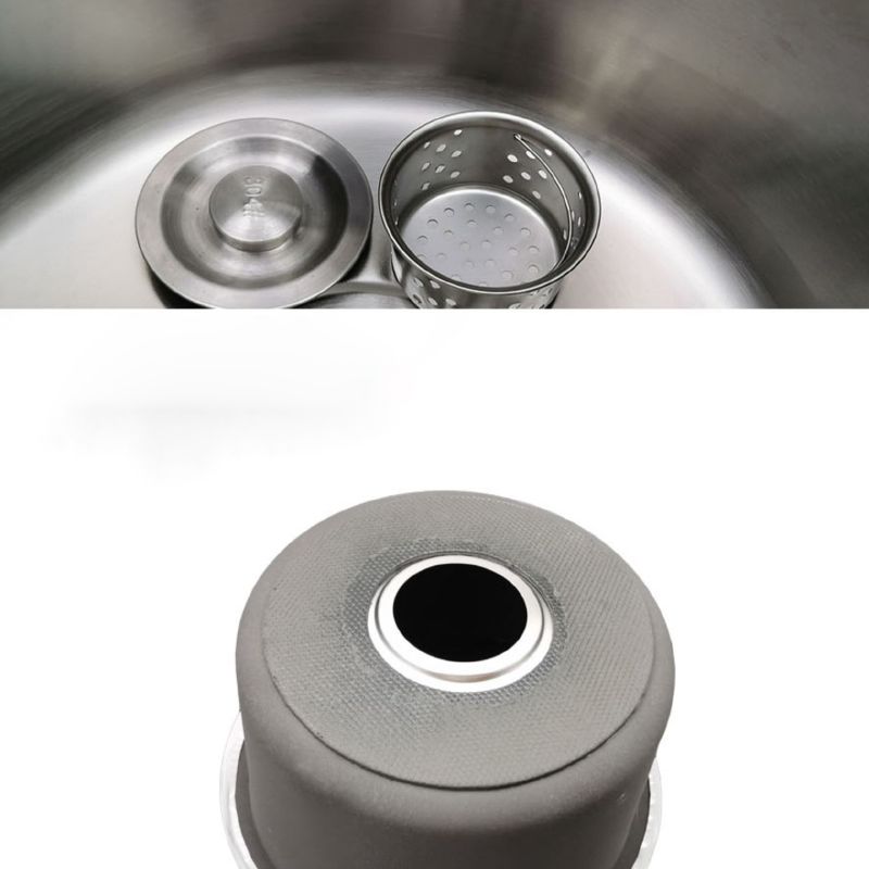 Round Stainless Steel Built-in Sink with Basket Strainer