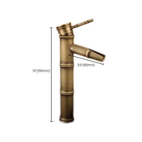 Farmhouse Brass Bathroom Faucet with Lever Handle - Single Hole Sink Faucet