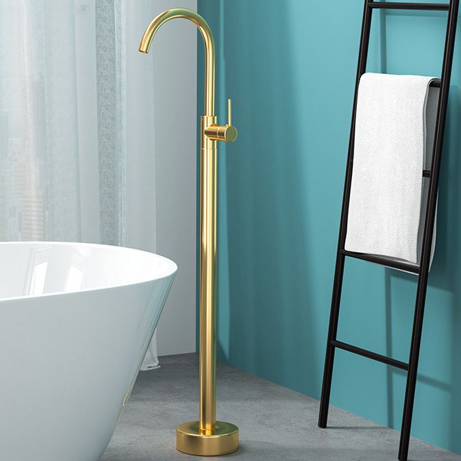 Modern Freestanding Bathtub Faucet - Copper Floor Mounted Design