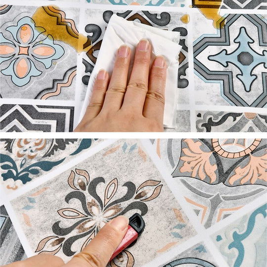 Multi-Tonal Style Peel and Stick Vinyl Plank Flooring with Porcelain Tile Look