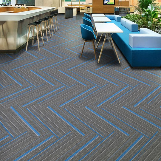 Dark Colour Level Loop Carpet Tile Non-Slip Self-Adhesive Indoor Office Carpet Tiles