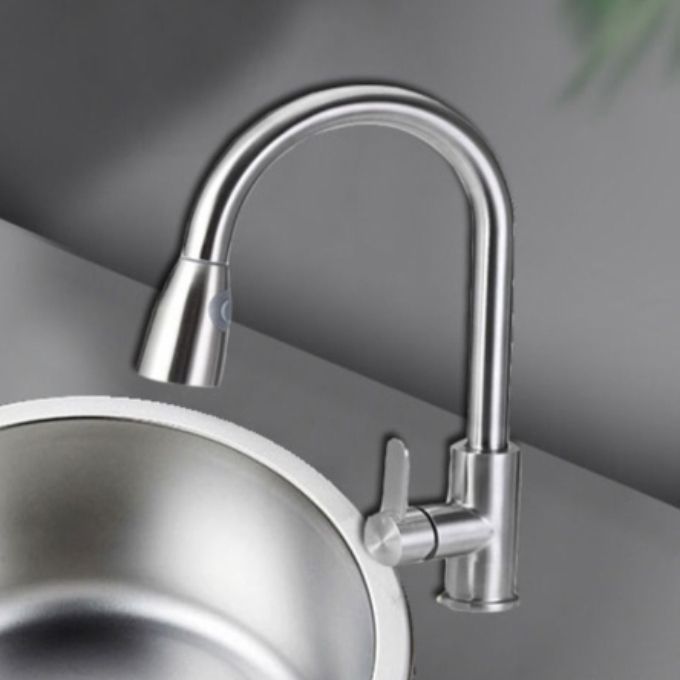 Round Stainless Steel Built-in Sink with Basket Strainer