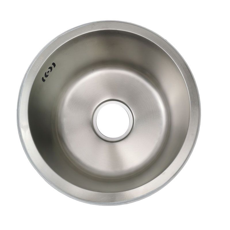 Round Stainless Steel Built-in Sink with Basket Strainer
