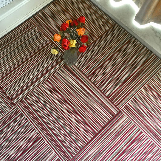 Dark Colour Level Loop Carpet Tile Non-Slip Self-Adhesive Indoor Office Carpet Tiles