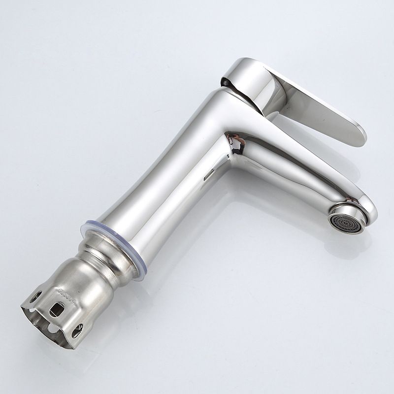 Modern Monochrome Centre Mount Low Arc Basin Tap Faucet for Bathroom