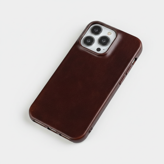 Genuine Leather Oil Wax iPhone Case