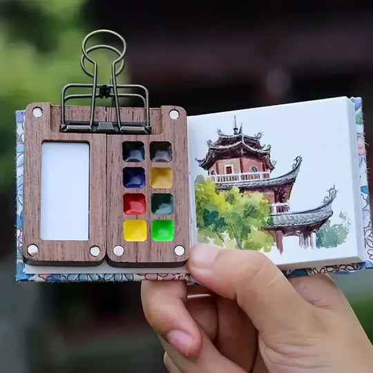 Mobile Watercolour Paint Box Set with 24 Colours
