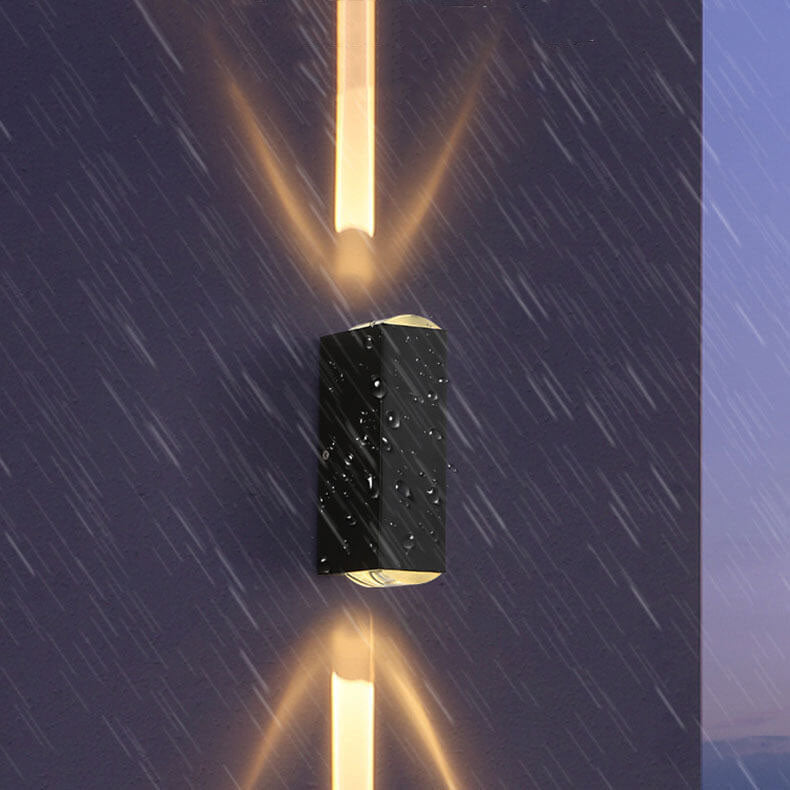 Modern Waterproof LED Outdoor Wall Light | Rectangular Up/Down Aluminium Fixture
