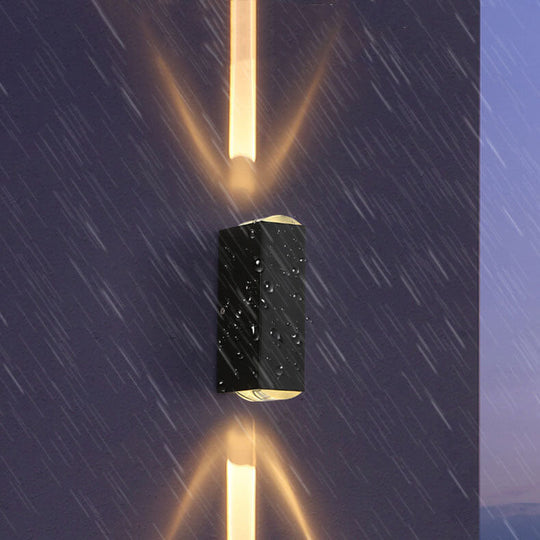 Modern Waterproof LED Outdoor Wall Light | Rectangular Up/Down Aluminium Fixture
