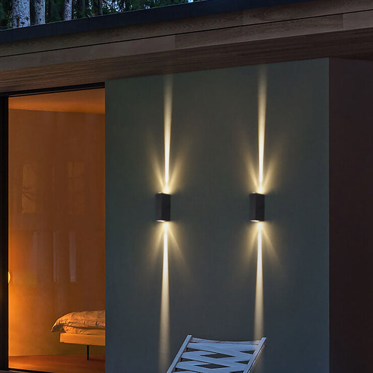 Modern Waterproof LED Outdoor Wall Light | Rectangular Up/Down Aluminium Fixture