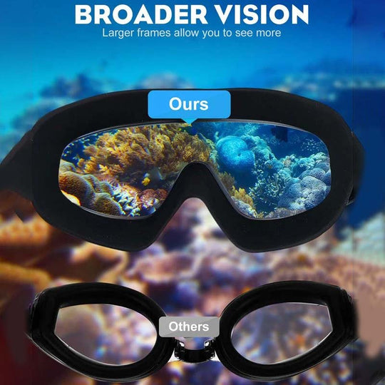 Wide View Anti-Fog Swim Goggles