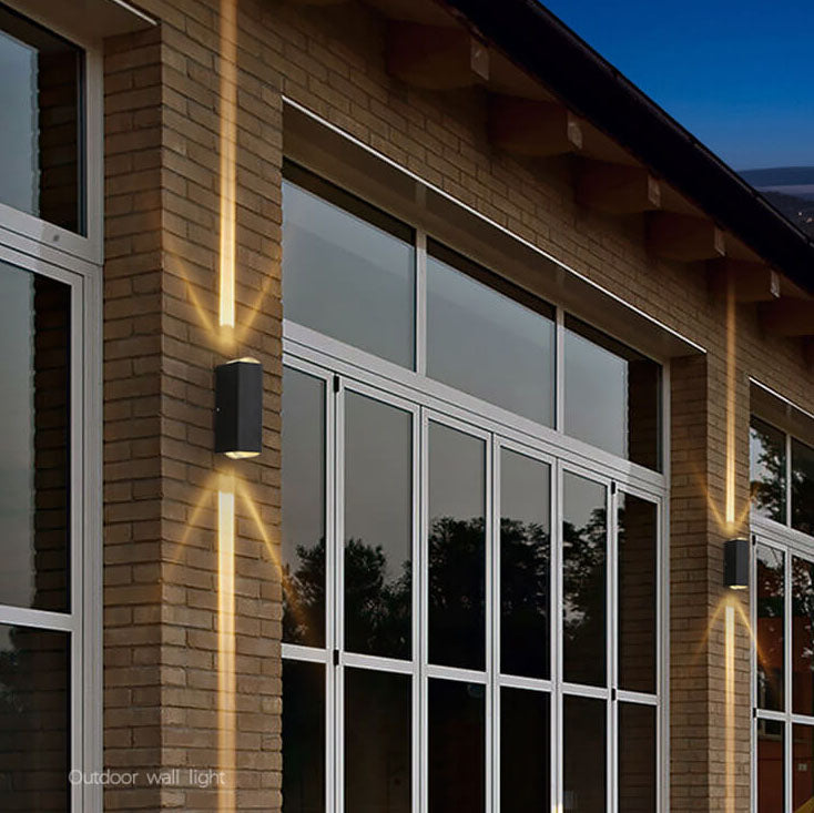 Modern Waterproof LED Outdoor Wall Light | Rectangular Up/Down Aluminium Fixture