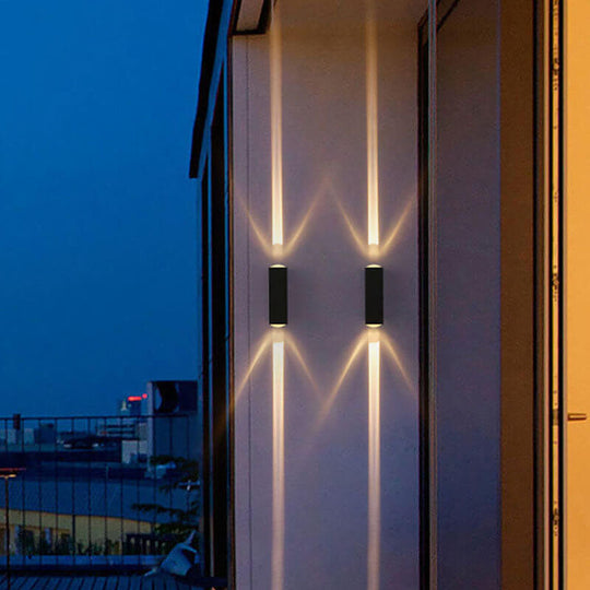 Modern Waterproof LED Outdoor Wall Light | Rectangular Up/Down Aluminium Fixture