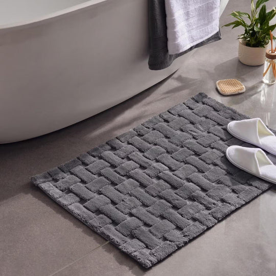 Jacquard Bathmat, 70x120 cm, Dark Grey