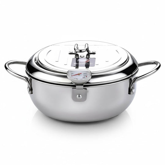 Deep Fryer Pot - Stainless Steel - Thermometer